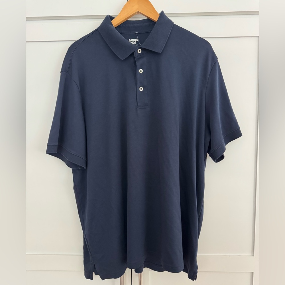 Lands' End Cotton Navy Polo Shirt size 2XL